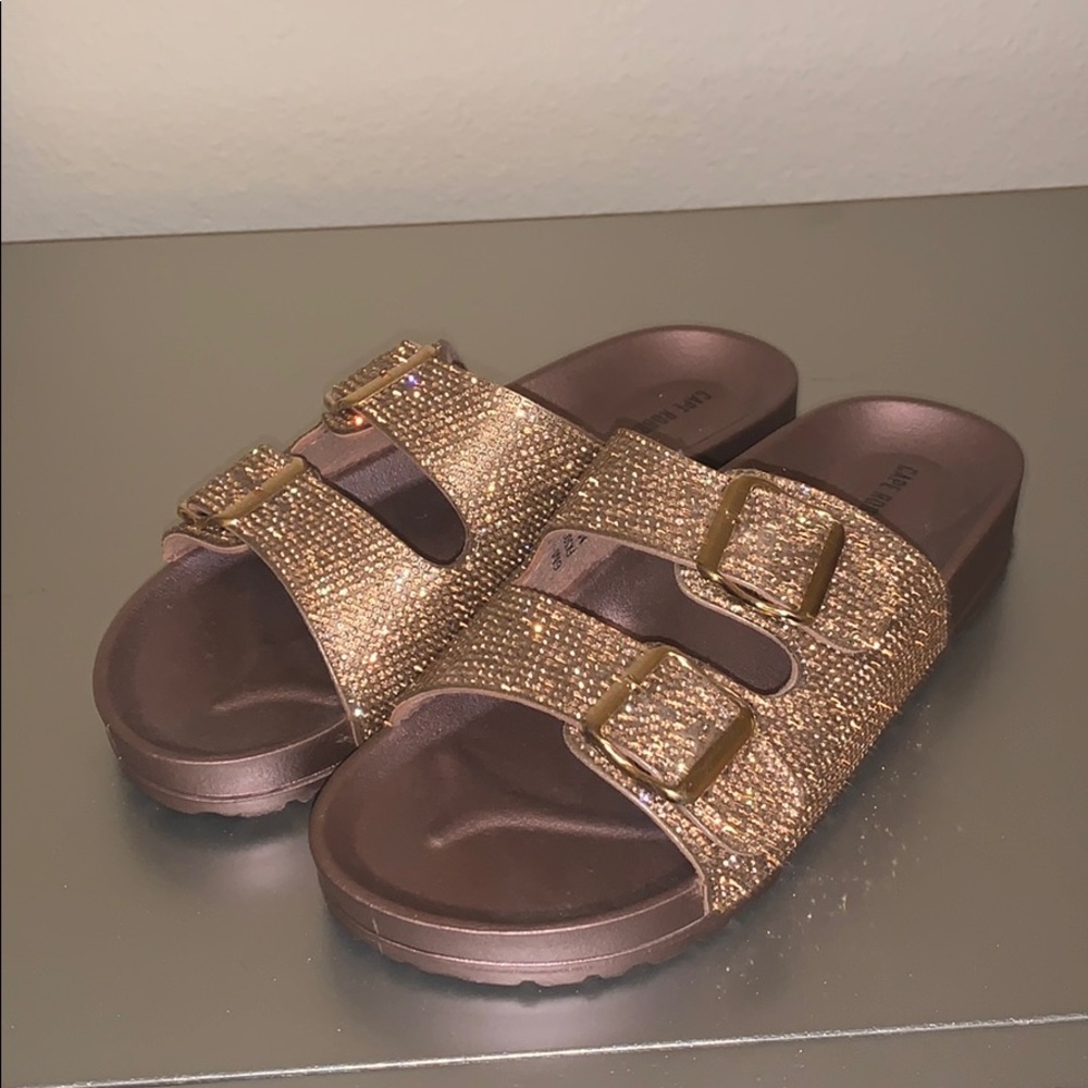 Rose Gold Glitter Sandals